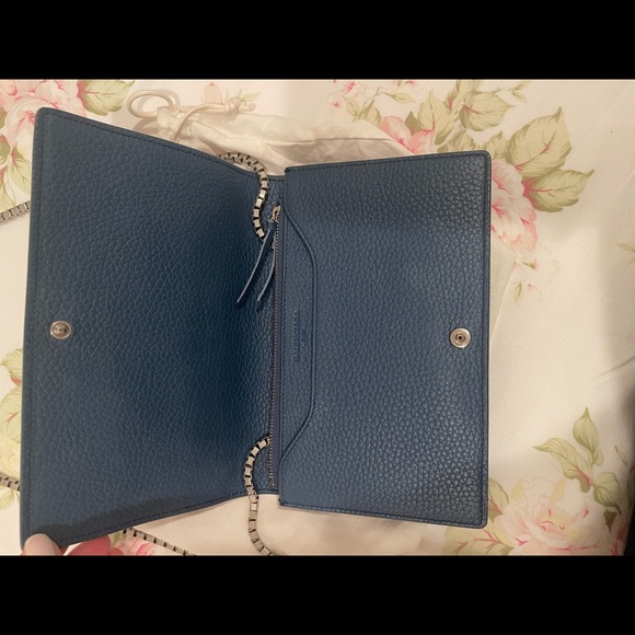 Authentic Balenciaga city arena wallet on chain in blue leather - Picture 4 of 6